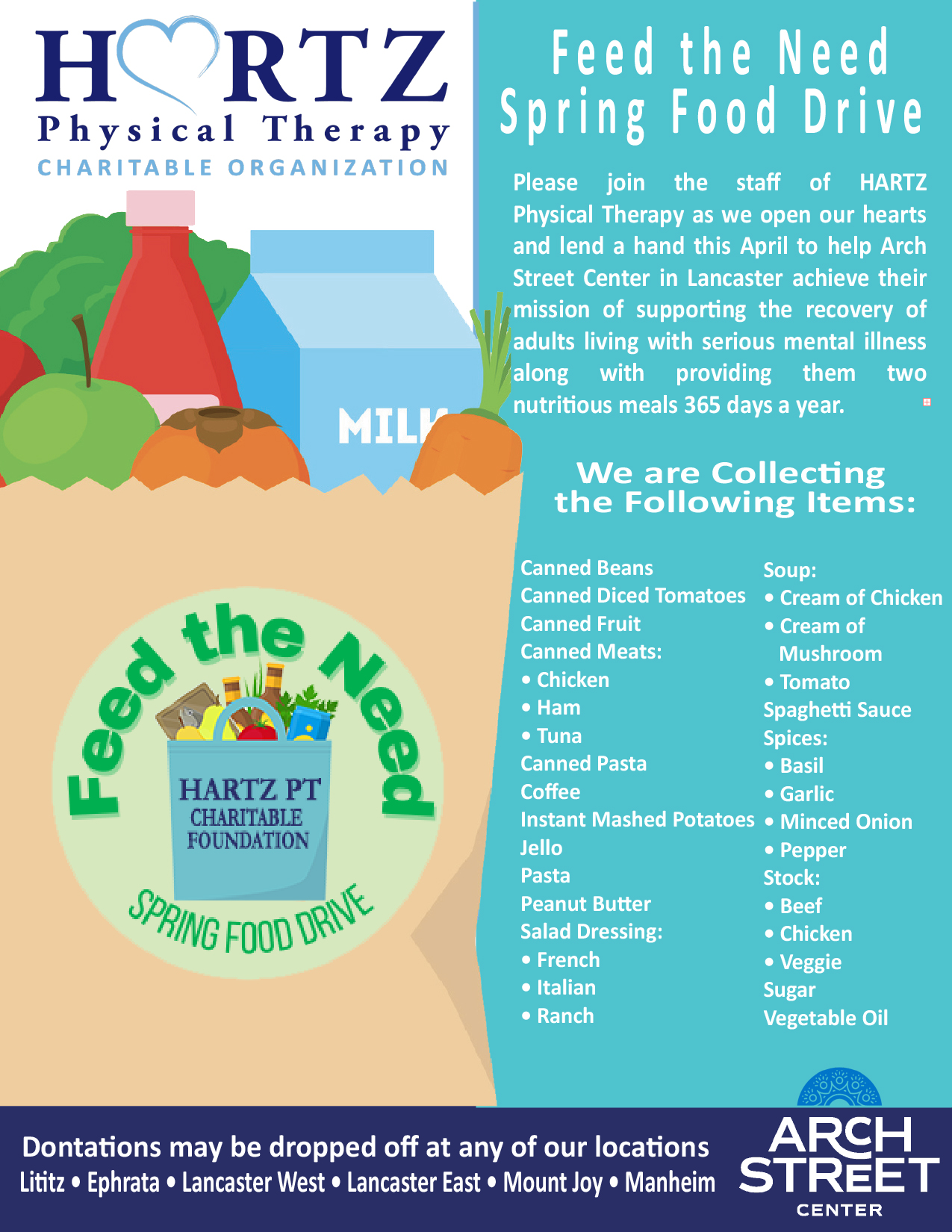 Feed the Need Food Drive - HARTZ Physical Therapy