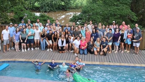 employee engagement backyard pool party