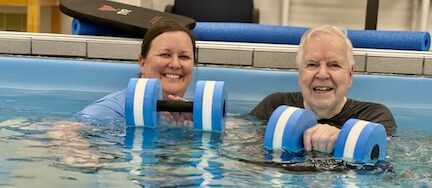Patients exercising in the heated therapy pool at HARTZ PT Lititz